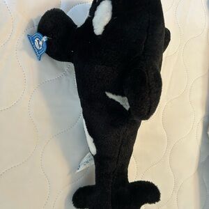 Black and White Stuffed Orca Whale Toy